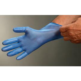 Disposable Gloves - Pre-Powdered - Vinyl - Blue - Extra Large