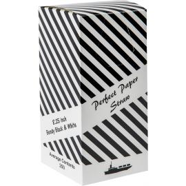 Bendy Straw - Paper - Black & White Stripe - 21cm (8.25&quot;) x 6mm