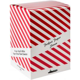 Smoothie Straw - Paper - Red & White Stripe - 23cm (9&quot;) x 10mm