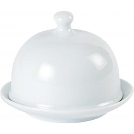 Butter Dish With Lid - Round - Porcelain - Porcelite - Creations - 9cm (3.5&quot;)