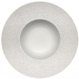 Gourmet Plate - Deep - Wide Rim - Porcelain - Bubbly - 25cm (9.75")