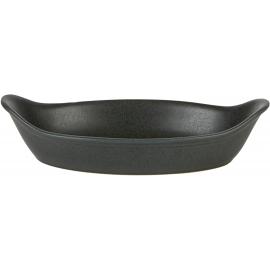 Oval Eared Dish - Stoneware - Carbon - 22cm (8.75")