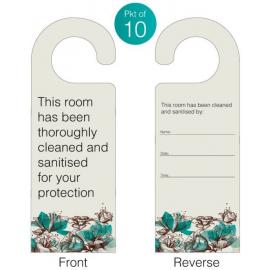 This Room Has Been Cleaned & Sanitised - Hanging Door Sign - 10.2cm (4&#39;&#39;)