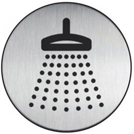 Shower - Door Sign - Brushed Stainless Steel - 8.3cm (3.3&quot;) dia