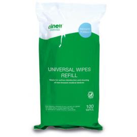 Universal Sanitising Wipes - Tub Refill -Clinell - 100 Wipes