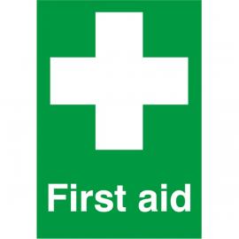 First Aid Sign - Self Adhesive - 14.8cm (5.8&quot;)