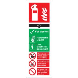 CO2 Fire Extinguisher - Location Sign - Self Adhesive - 30cm (12&quot;)