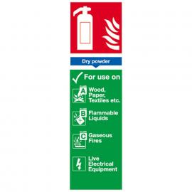 Dry Powder Extinguisher - Location Sign - Rigid - 9cm (3.5&quot;)