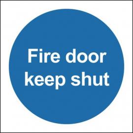 Fire Door - Keep Shut Sign - Self Adhesive - Square - 10cm (4&quot;)
