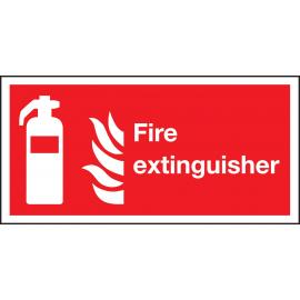 Fire Extinguisher - Location Sign - Words & Symbols - Self Adhesive - 20cm (8")