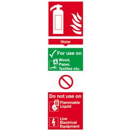 Water Fire Extinguisher - Location Sign - Rigid - 9cm (3.5&quot;)