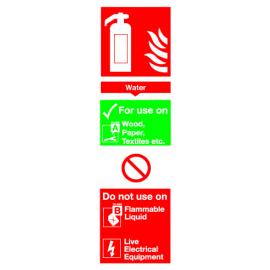 Water Fire Extinguisher - Location Sign - Rigid - 10cm (4&quot;)