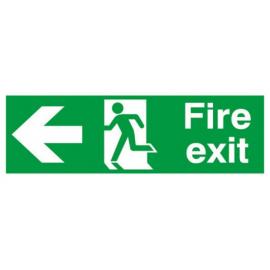 Fire Exit - Arrow Left Sign - Self Adhesive - 45cm (18&#39;&#39;)