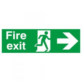 Fire Exit - Arrow Right Sign - Rigid  - 45cm (18&#39;&#39;)