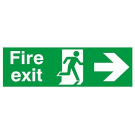 Fire Exit - Arrow Right Sign - Self Adhesive - 45cm (18&#39;&#39;)