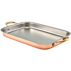 Deep Tray - Rectangular - With Brass Handles - Copper Plated - 33cm (13&quot;)