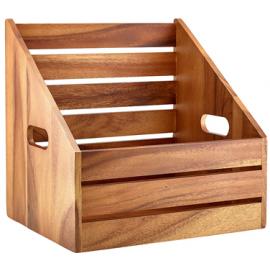 Wooden Crate - Angled - Acacia Wood - GN 1/2