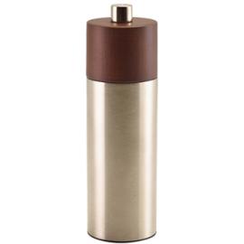 Salt or Pepper Mill - Beech Wood With Chrome Plated Trim - Hackney - 15cm (6")