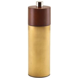 Salt or Pepper Mill - Beech Wood With Gold Plated Trim - Hackney - 15cm (6")
