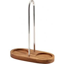 Salt or Pepper Mill Stand - Acacia Wood - Stainless Steel - 17cm (6.75")