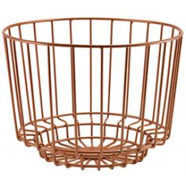 Deco Display Basket - Round - Wire - Copper - 25cm (9.75") - 18cm Deep