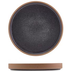 Presentation Plate - Raw Wall - Stoneware - Kava - Black - 18cm (7")