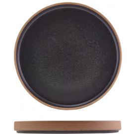 Presentation Plate - Raw Wall - Stoneware - Kava - Black - 25cm (9.75")