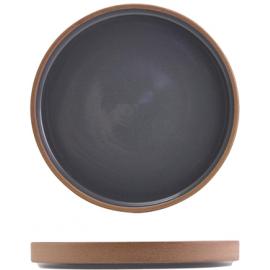 Presentation Plate - Raw Wall - Stoneware - Kava - Dark Grey - 18cm (7")