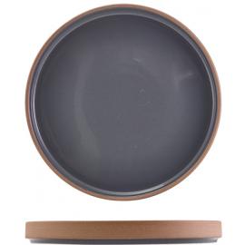 Presentation Plate - Raw Wall - Stoneware - Kava - Dark Grey - 25cm (9.75")