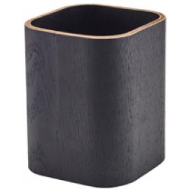 Cutlery Holder - Wood Veneer - Black - 9cm (3.5")