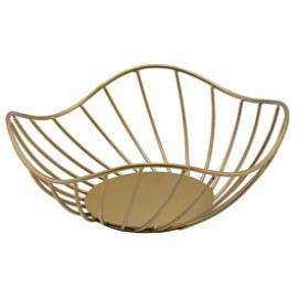 Lotus Leaf Display Basket - Wire - Gold - 20cm (8") - 8cm Deep