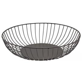Display Basket - Round - Wire - Black - 27cm (10.5") - 7cm Deep