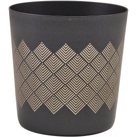 Serving Cup - Stainless Steel - Diamond Pattern - Metallic Black - 42cl (14.8oz)