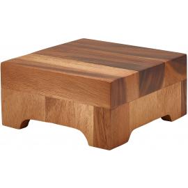 Square Display Block - Buffet Riser - Acacia Wood - 21cm (8.25") - 10cm High