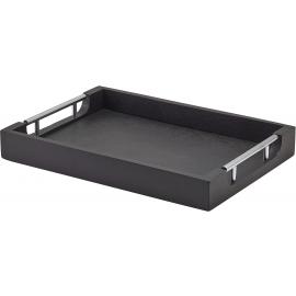 Serving Tray With Metal Handles - Butlers - Oblong - Acacia Wood - Black - 35cm (13.75")
