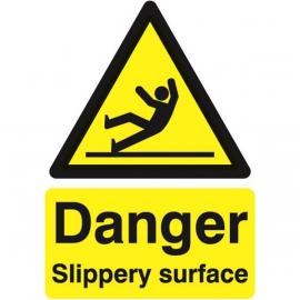 Danger Slippery Surface - Warning Sign - Self Adhesive - 21cm (8.5&quot;)