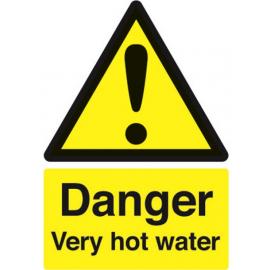 Danger Very Hot Water - Warning Sign - Self Adhesive - 21cm (8.5&quot;)