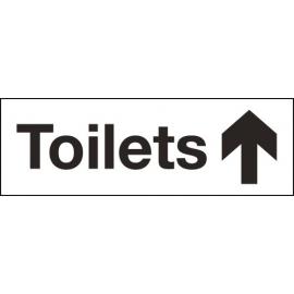 Toilets & Up Arrow - Rigid Plastic Sign