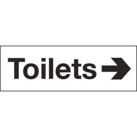 Toilets & Right Arrow - Rigid Plastic Sign