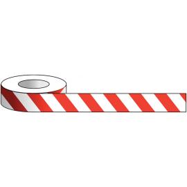 Floor Or Wall Tape - Self Adhesize - Red & White Chevron - 7.5cm (3&quot;)