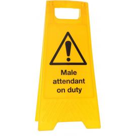 Male Attendant On Duty - Floor Sign - A Frame