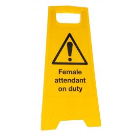 Female Attendant On Duty - Floor Sign - A Frame