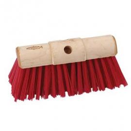 Yard Broom Head - Industrial - Stiff - PVC Bristle  - Red - 33cm (13&quot;)