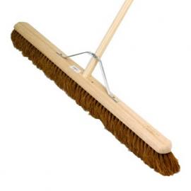 Natural Coco Fibre Broom - Head & Handle & Stay - Soft - 91.4cm (36&quot;)