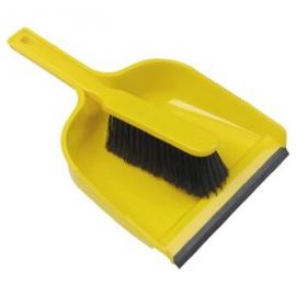 Dust Pan & Brush Set - Open Topped - Stiff - Yellow
