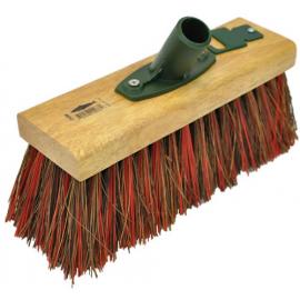 Yard Broom Head - Medium Stiff - Red PVC & Bassine - 25.4cm (10&quot;)