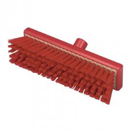 Flat Sweeping Broom Head - Stiff - Professional - Red - 30cm (12&quot;)