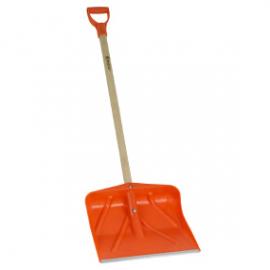 Snow Shovel - Industrial Duty - Wooden Handle - Orange - 132cm (52&quot;)