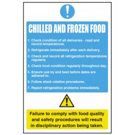 Chilled & Frozen Food - Information Guide - Self Adhesive - 20cm (8&quot;)