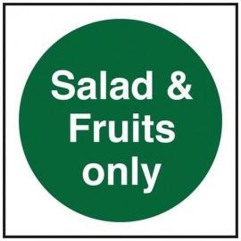 Salad & Fruits Only Sign - Square - 10cm (4&#39;&#39;)